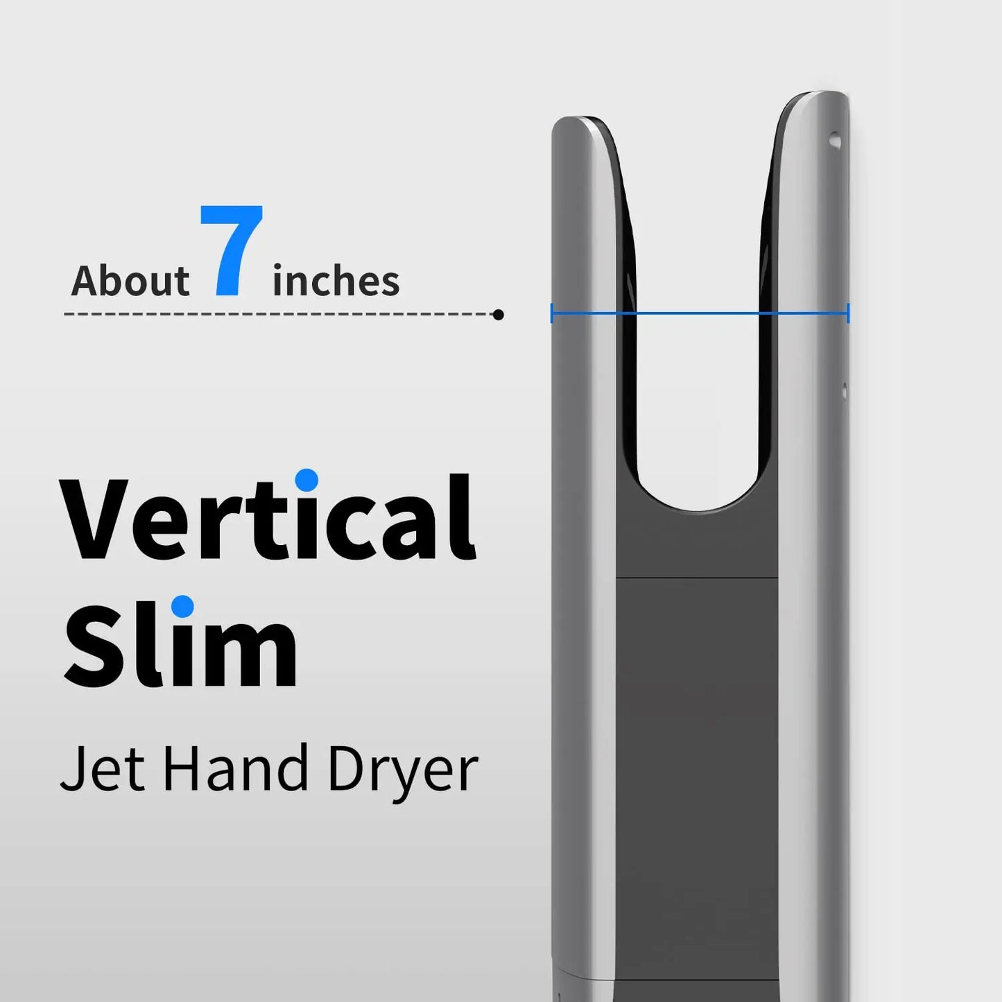 AIKE Automatic Hand Dryer for Bathroom Jet Hand Dryer with HEPA Filtered Vertical Slim Compact High Speed Wall Dryers 1400-1750W