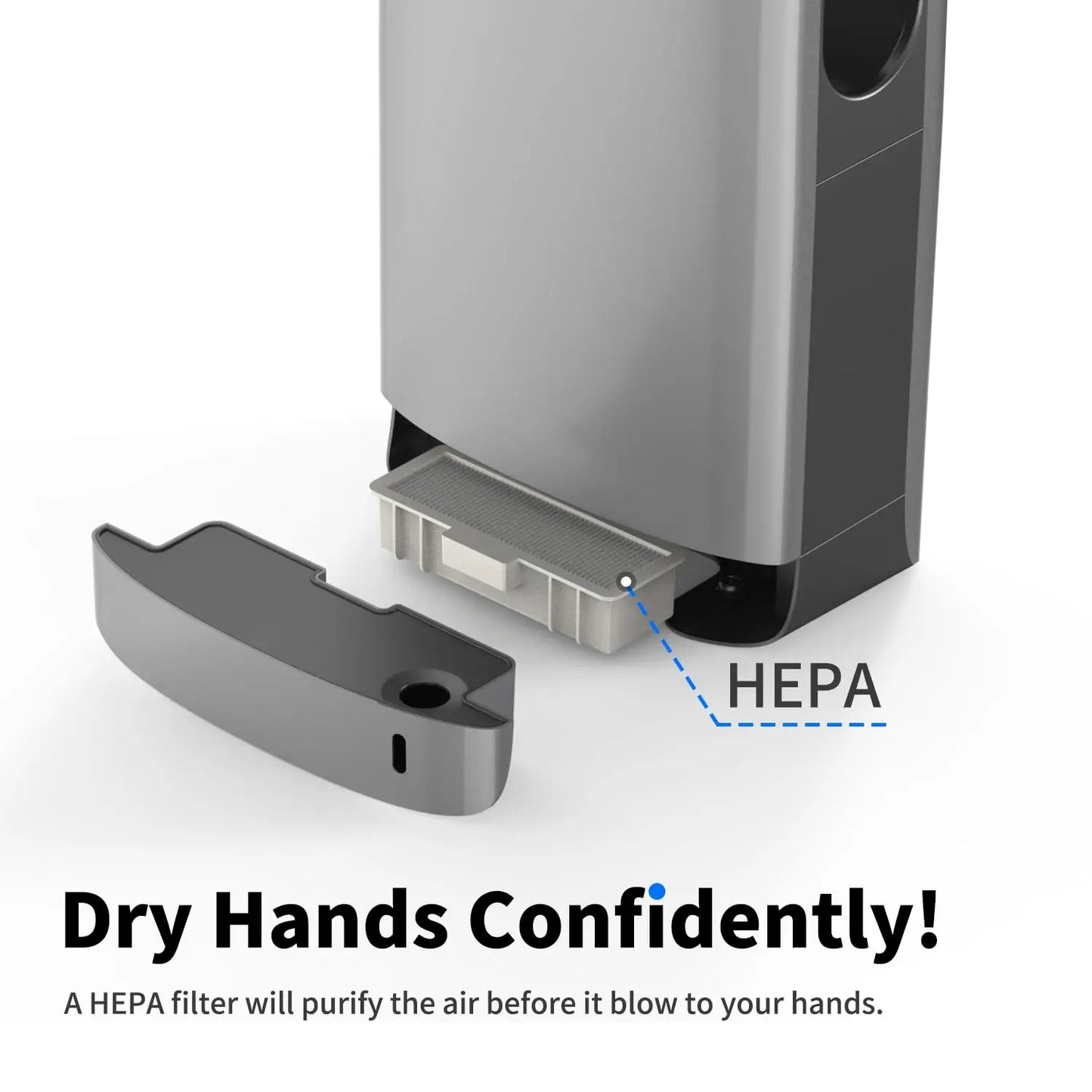 AIKE Automatic Hand Dryer for Bathroom Jet Hand Dryer with HEPA Filtered Vertical Slim Compact High Speed Wall Dryers 1400-1750W