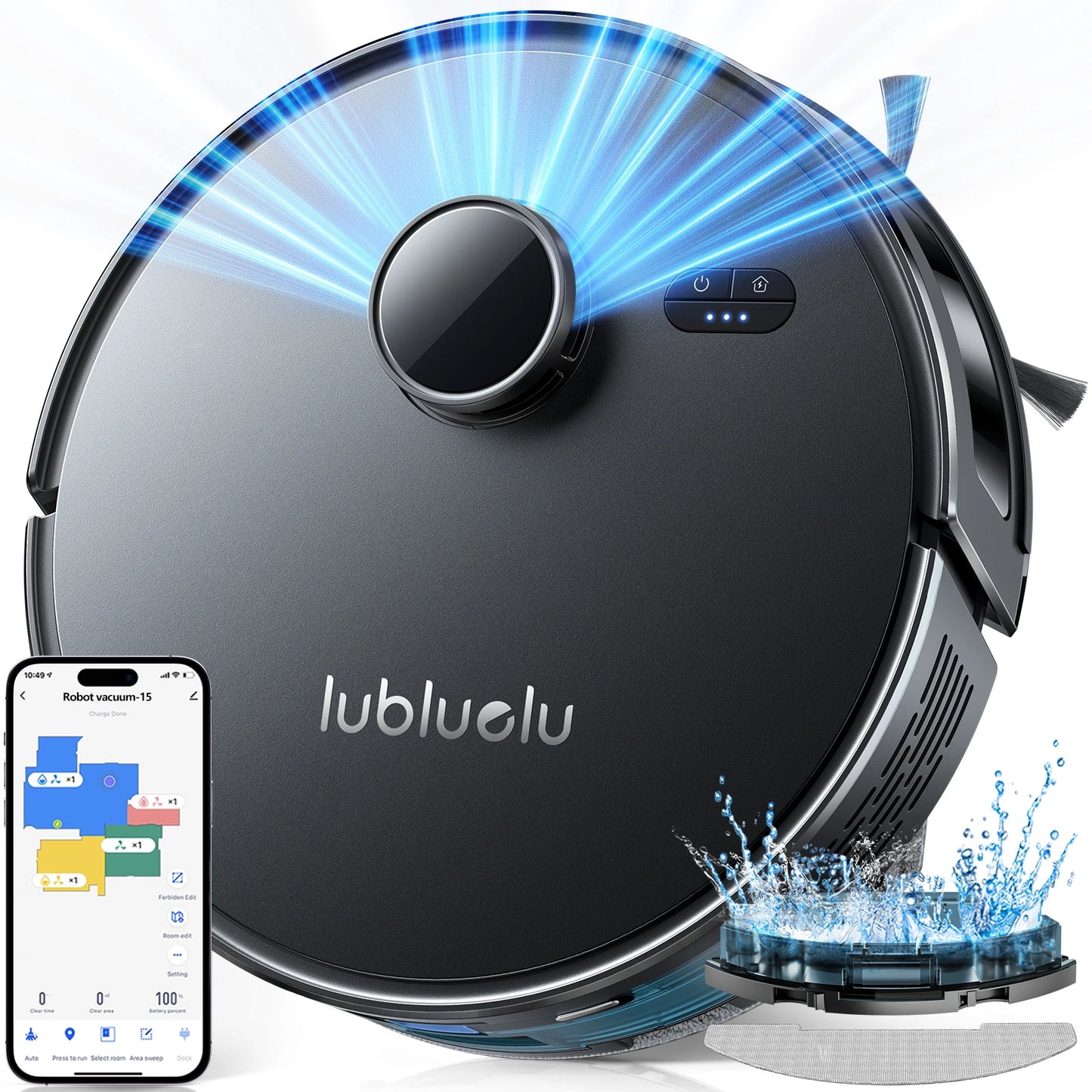 Robot Vacuum and Mop Self Emptying 5000pa Robot Vacuum Cleaner with Schedule Hands-Free Up Automatic Vacuum Robot for Floor Pet