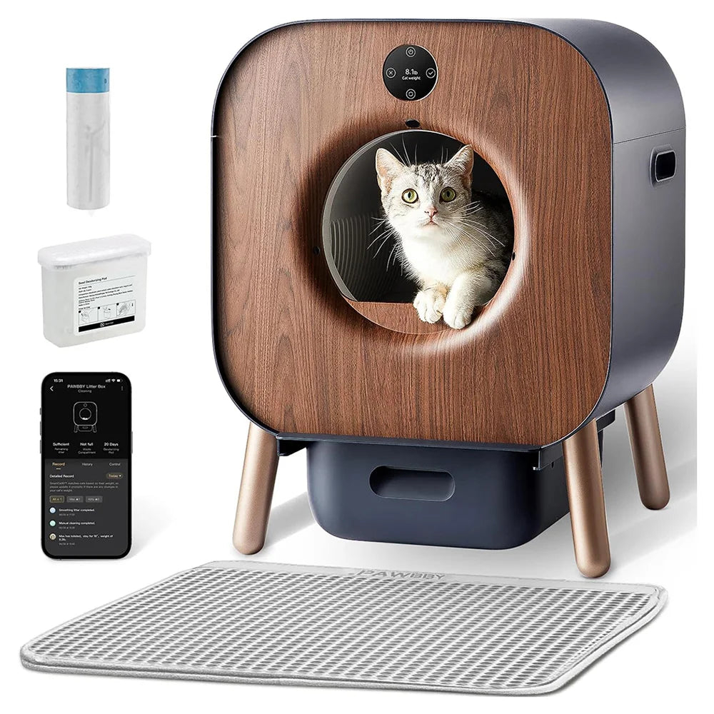 PAWBBY P1 Ultra Smart Automatic Litter Box Self-cleaning litter box,TÜV certification,App control, Extra Large for Multiple Cats