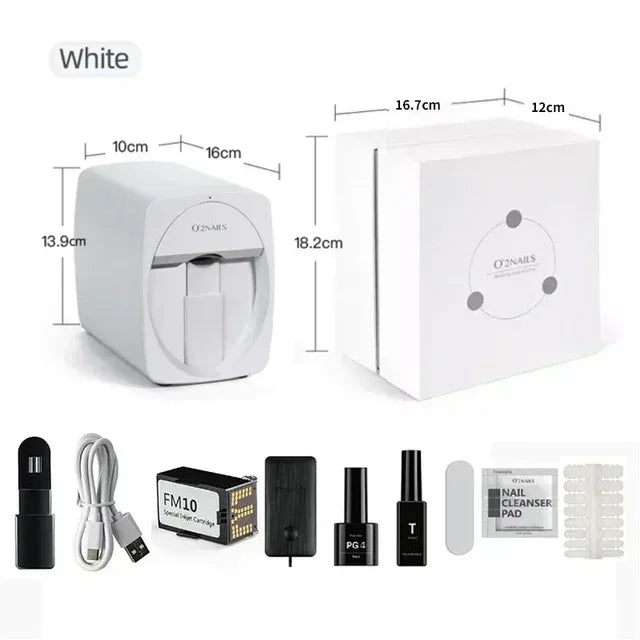 Smart Nail Printer 3D Portable Mobile Nail Painting Machine 2400DPI Printing Resolution Support WiFi/DIY for Home Nail Salon